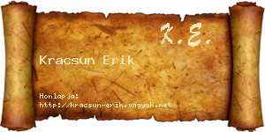 Kracsun Erik névjegykártya